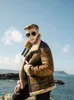 Hommes épais hiver peau de mouton en peau de mouton véritable manteau en cuir mâle B3 Bomber Aviator vêtements d'extérieur Trench vol veste en cuir véritable F8MW #