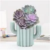 Vases Vase en plastique décoration de la maison décorations de cactus européennes incassable porte-stylo créatif boîte de rangement livraison directe décor de jardin Dhsgw