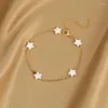 Pulseras de eslabones Accesorio de cristal chapado en oro Corazón Amor Encanto Hecho a mano Joyería de moda colorida para mujeres Adolescentes Niñas