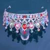 Hair Clips Baroque Crown Crystal Wedding Bridal Tiara Diamante Colorful Color Pageant Prom Bride Jewelry Accessories