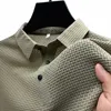 summer T Shirt Mesh Ice Silk Short Sleeve T-shirt Men's Shirt Collar Solid Color Polo Shirt Half Sleeve Men's Clothing S8vR#