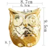 Planters Goldplated Ceramic Succulent Flower Pot Simple Cartoon Animal Owl Design Flowerpot Bonsai Pots Garden Planter Office Decor