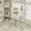 Estatuetas decorativas creme vento net vermelho artístico rack de armazenamento branco sala estar piso lanche