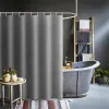 Vorhänge, nicht laminierter Duschvorhang aus Leinenimitat, einfarbig, wasserdicht, lichtdicht und lochfrei, geeignet für Badezimmer