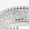 Klusterringar märke vintage lyxsmycken för kvinnor fl diamant design engagemang ren 925 sterling sliver drop leverans ring otybr