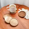 Table Mats Wooden Coasters Mug Drinks Holder Anti-Scalding Coffee Mat With Lip Tableware Supplies Acacia Wood Cup Bar Decor