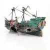 Decorations Resin Plastic Shipwreck Artificial Ornament Simulation Decor Sunk Wreck Boat Floating Props Crafts Arts for Aquarium Landscaping