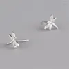 Stud Oorbellen 925 Sterling Zilver Mode Dragonfly Voor Vrouwen Hoge Kwaliteit Sieraden Accessoire