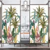 Filmer Privacy Windows Film Tropical Rainforest Decorative Glass Window Stickers Static Cling Frosted Window Films Anpassad storlek Vind