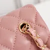 7A Luxury classic flap bag designer shoulder bag wallet Womens leather handbag Korean style mini crossbody bag phone bag Pink designer bag chain shoulder bag