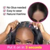 ISEE Glueless Wear and Go Beginners Front per donne nere Parrucche corte per capelli umani Bob diritte Parrucca pretagliata in pizzo da 10 pollici