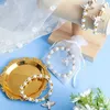 Assiettes décoratives Bracelet croix aile d'ange faveur avec sacs en organza baptême acrylique pour garçon et fille communion anniversaire mariage