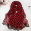 Sarongs Plaid Women Foulard Elegant Chiffon Georgette Bandana Scarf Summer Beach Travel Sunscreen Slimming hoofdband 24325