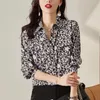 Damenblusen Hemden 2023 Frühling Herbst Mode Leopardenmuster Chic Street Button Up Casual Long Sleeve Lose Tops für Frauen Dr. Otaxx
