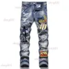 Pantaloni da uomo di alta moda da strada per pantaloni da uomo Pantaloni da motociclista ricamati Pantaloni strappati da donna Jeans strappati con foro denim dritto Streetwear Jeans Amiriis slim