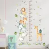 Aufkleber Dschungeltiere Höhenmessen Sie Wandaufkleber für Kinder Jungen Mädchen Babyzimmer Dekor Giraffe Elefant Wachstum Wachstum Wallpaper Vinyl