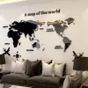 Naklejki Mapa świata DIY 3D Acryl Murowe naklejki do salonu edukacyjne mapa świata naklejki ścienne Mural dla dzieci Dormia sypialnia dekoracje