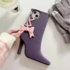 Casos de telefone celular dos desenhos animados sapatos de salto alto botas bowknot bonito 3d caso para iphone 14 13 12 11 pro max à prova de choque macio silicone bolha telefone capa h240326