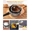 Outils de pâtisserie de cuisson 400ml 600ml Pot de fusion de chocolat en acier inoxydable Double chaudière Bol de lait Beurre Candy Warmer pour et goutte de bougie Otvdy