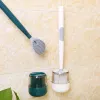 Fırçalar Yok itme itme Tuvalet fırçası Duvara monte uzun saplı silikon tuvalet temizleme fırça taban taşınabilir banyo aksesuarları