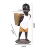 Африканская фигурка маленького мальчика, племенная детская статуя, скульптура, художественный декор для дома, ваза для хранения, настольная подставка, украшение для кабинета 240311