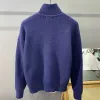 Sweter w stylu hip hop w stylu miejskich Koreańska koreańska dzianina kurtka dla mężczyzn dla mężczyzn zima nowe pół golf solidne dzianinowy płaszcz e3pv#