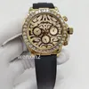 Classic Men's Watch Luxury 40mm mekanisk automatisk rostfritt stålram Akryl Leopardtryck Small Dial265x