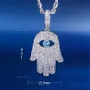 KRKC 드롭 배송 중국 1pcs 서비스 실버 화이트 14K 골드 도금 hamsa hamsa hamsa fatima 펜던트 손의 손.