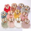 Bibs Burp Cloths 12Sets/Lot Muslin Cotton Baby Bib For Born Boy Girl Solid Lace Button Adjustable Saliva Towel Feeding Food Eating Dhsvn