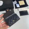 10A Designer Wallet Caviar Wallet Purse Purse Dames Lederen Wallets Coin Purse Credit Card Slot Mini Skinny Black Card Top Zip Coin Pouch met