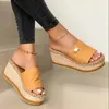 Womens High Heels Sandal Tjock Bottom Casual Shoes Ladies Leisure Summer Wedges Sandaler Woman Shoes Woman Platform Muls Slipper 240307