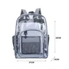 Backpack Transparent PVC Set Bag Waterproof Unisex Solid Clear Couple Fashion Large Capacity Bagback