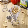 Conjuntos de louças Display Stands Lanche Aperitivo Servindo Rack Suporte de Copo de Carro Fry Chips Cesta de Arame Talheres Batatas Fritas Cone Fritadeira Profunda