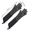 Gants Gant de Four Professionnel en Silicone Extra Long, Gant de Cuisson résistant à la Chaleur avec Coton Interne pour Cuisine, Barbecue, Cuisson, Grill Bla