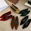 Casual Schuhe Bailamos2024 Frühling Frauen Punkt Zehe Samt Wohnungen Slip Auf Weiche Kleid Elegante Flache Heels Büro Ballett Mujer