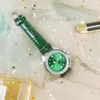 Live rood damesmode diamanten kalenderriem quartz dames klein groen horloge