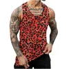 Новый Fi Tank Tops Sleevel Summer Street Tops Tops 3D Print Spotted Leopard Loose Crew Neck Casual Male Page Top A513#