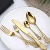 Dinnerware Sets Stainless Steel Cutlery Set 5Pcs Knife Fork Spoon Tableware Flatware Festival Kitchen Gift Accessories