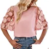 Blouses Femmes Chemises Femmes Chemise Élégante Imprimé Floral Tee Casual Coupe Ample O-cou Top Tendance Streetwear Demi Manches T-Shirt Pour Summe Ot1Mx