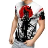 Sommarvintage japanska samurai t shirt Men Cott Casual Short Sleeve Tops O-Neck Overdimensionerade herrkläder Punk Streetwear 6xl 66ea#