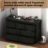 BRONOON Dormitorio Negro, Cómoda de 7 Cajones, Cajonera Moderna de Granja, Organizador de Almacenamiento de Cómoda de Madera para Armario, Sala de Estar, Pasillo.