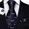 Neck Ties Neck Ties Luxury Bat Purple Red Blue Men Ties Silk Woven Animal Pattern Design Ncektie Pocket Square Cufflinks Set Wedding Party FA-6210 Y240325