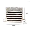 Axelväskor mode randig transparent kedjeväska handväska strippad satchel med inre för kvinnliga damer flickor