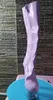 Dansskor 17 cm högklackade stövlar 7 tum kvinnors knähög multicolor faux läder manschett svart sexig
