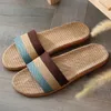 Tofflor sommar mode lin kvinnor och män casual linne skor hem non-halp flip flops inomhus öppna tå sandaler