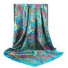 Sarongs Nya 90 * 90 cm kinesiska högkvalitativa Silk Spring and Summer Womens Beach Headwear Fashionable Shawl Womens Cute Square Scarf Foulard Bandanna 24325