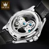 OLEVS 6661 logo personalizzato moda Classici orologi di design di lusso impermeabili cinturini da polso da uomo tourbillon di lusso orologi da polso meccanici automatici