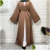 Vêtements ethniques Open Abaya Femmes Vêtements Lace Lace Design Muslim Fashion Kimono Long Kaftan Islam Dubai Robes pour le soir Drop Otumd