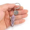 Nyckelringar Handgjorda liv i liv Hexagonal Prism Pillar Natural Stone Healing Crystal Quartz Keychain Keys Chain Ring Drop Delivery Jew Otara