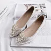 Casual Shoes Women's Crystal Pointed Flats Slip-on Ladies Loafers Soft Bottom Autumn Spring Shallow Comfortable Female Footwear